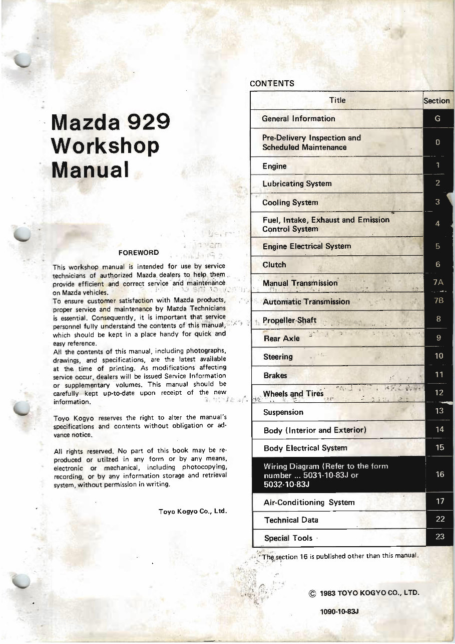 1983-1986 Mazda 929 Service & Repair Manual preview img 2