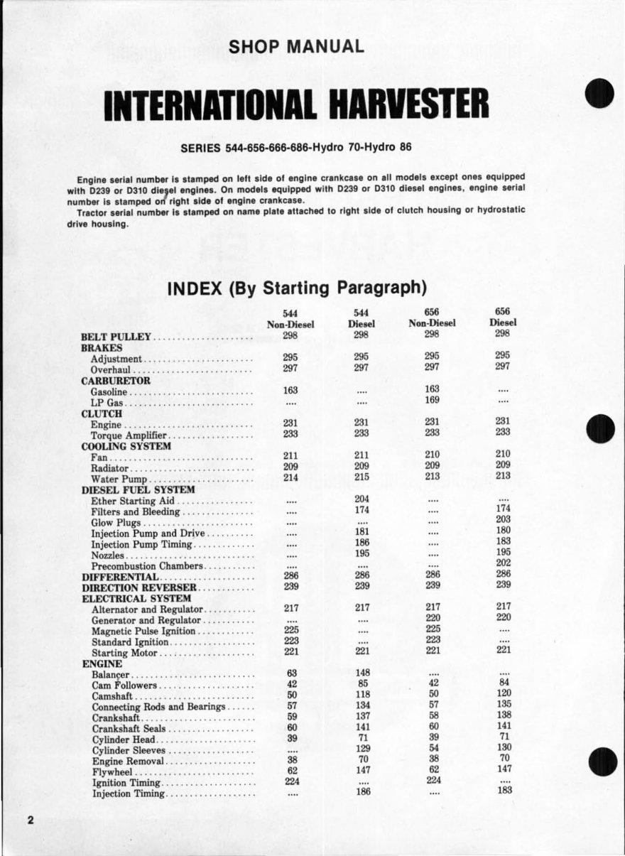 IH International Hydro 70 & 86 Tractor Shop Workshop Service Repair Manual - IMPROVED - preview img 2