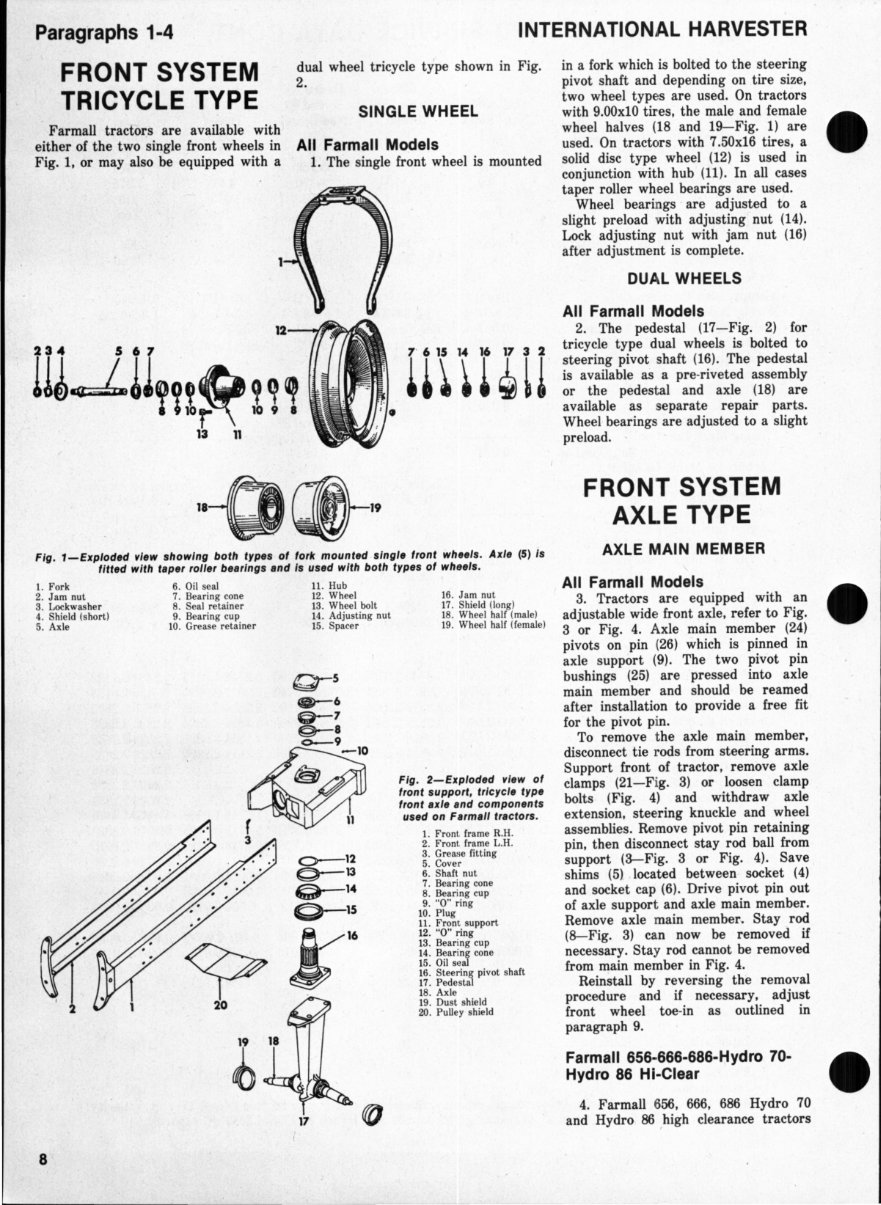 IH International Hydro 70 & 86 Tractor Shop Workshop Service Repair Manual - IMPROVED - preview img 8