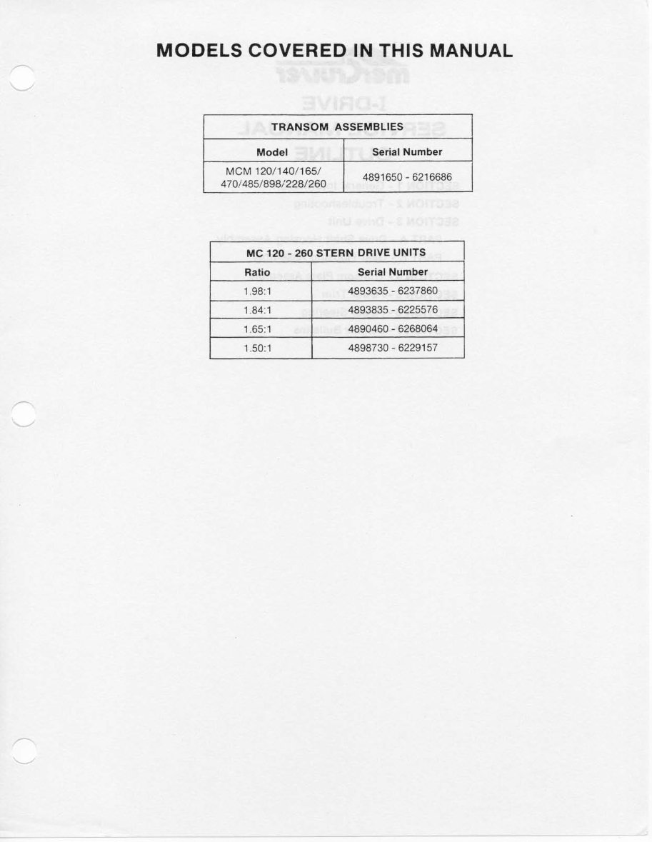 Mercury Mercruiser #4 MCM 120-260 Workshop Repair manual preview img 3