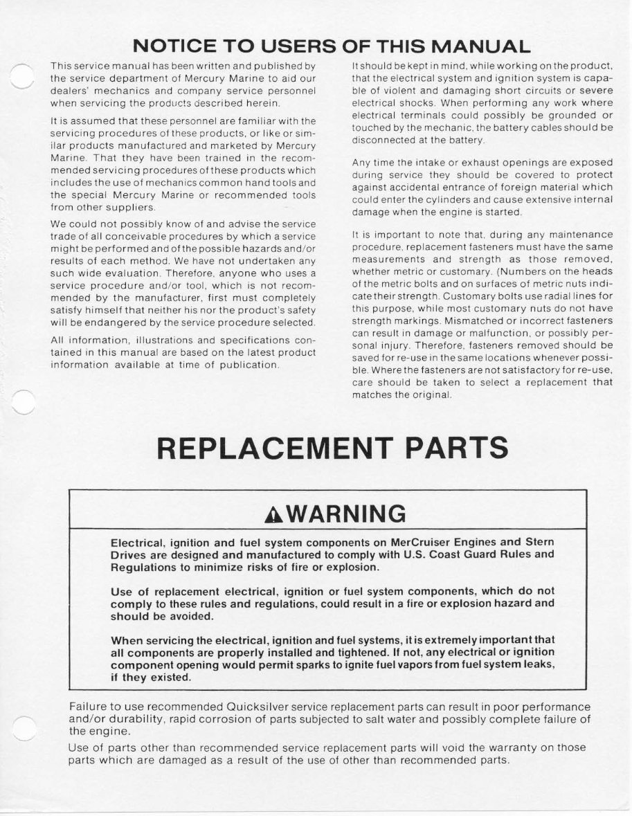 Mercury Mercruiser #4 MCM 120-260 Workshop Repair manual preview img 5