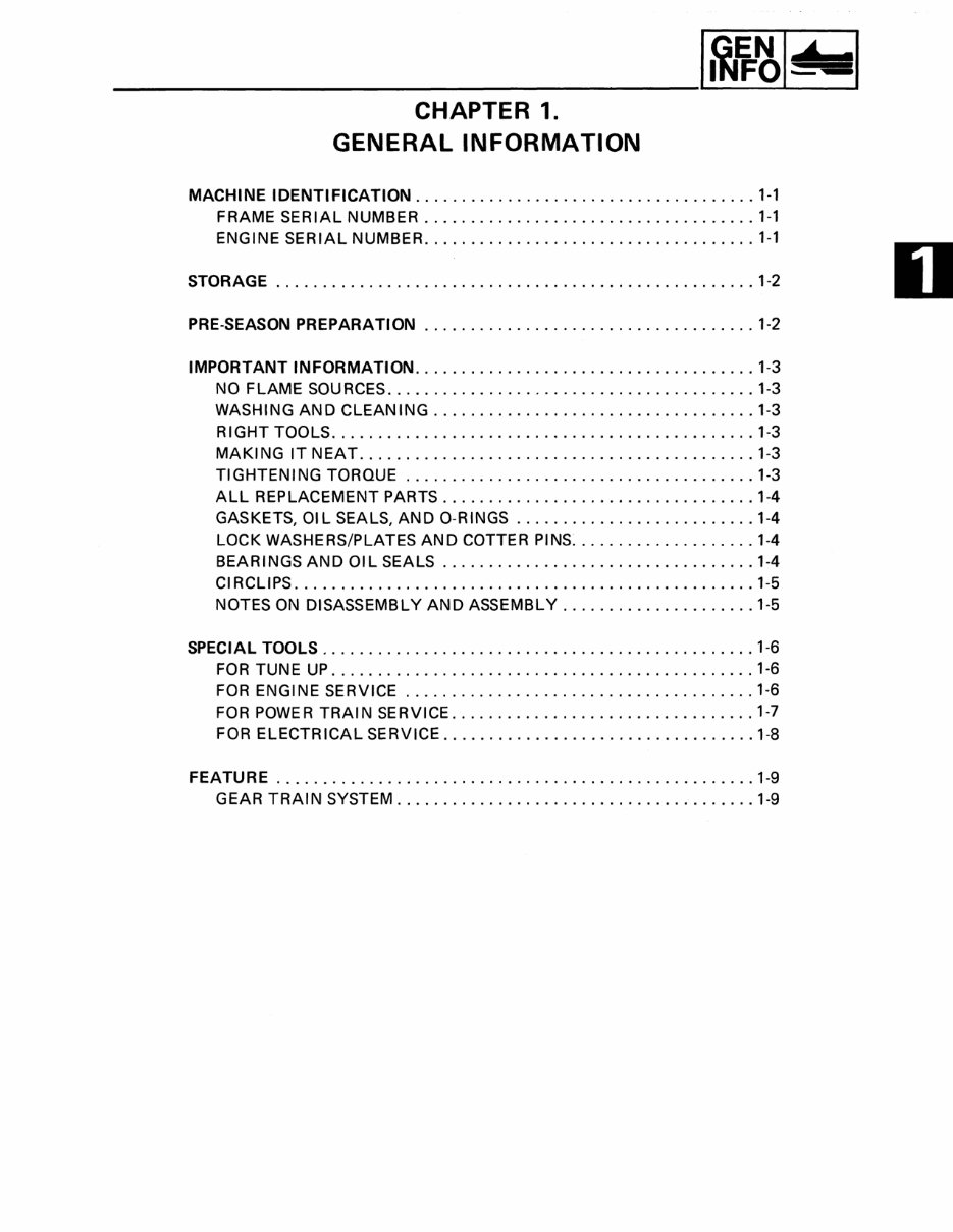 1988-1989 Yamaha Enticer 340/400 Snowmobile Service & Repair Manual preview img 3