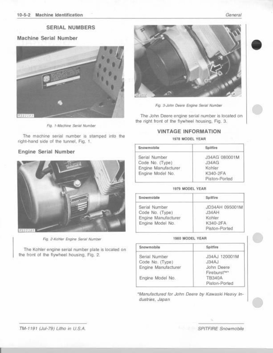 1978-1980 JOHN DEERE SPITFIRE SNOWMOBILE Repair Manual preview img 4