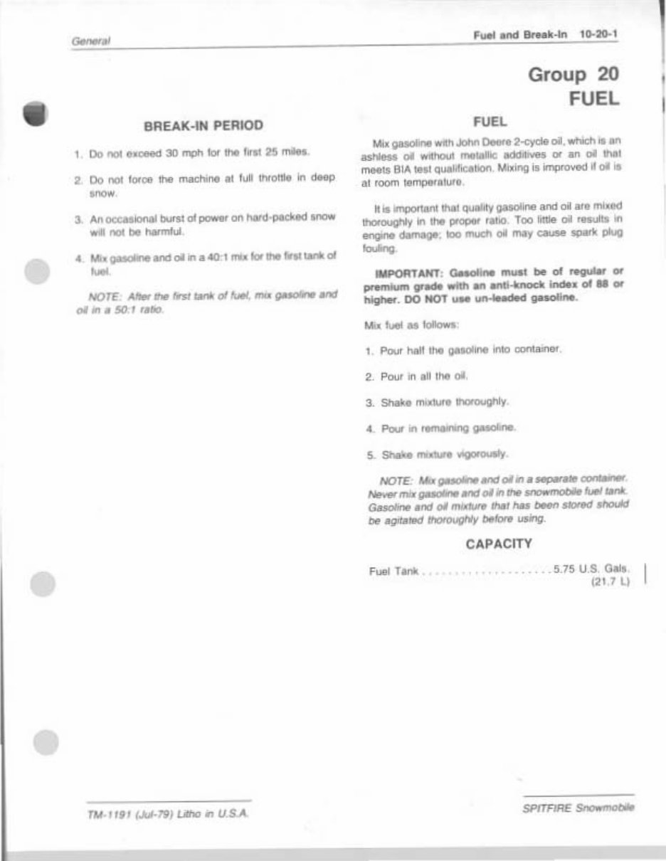 1978-1980 JOHN DEERE SPITFIRE SNOWMOBILE Repair Manual preview img 7