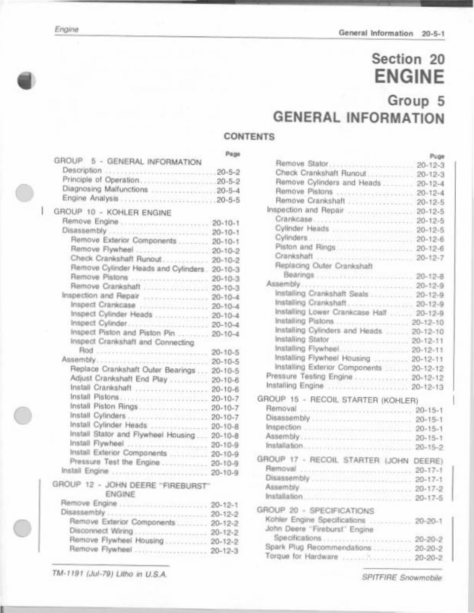 1978-1980 JOHN DEERE SPITFIRE SNOWMOBILE Repair Manual preview img 8