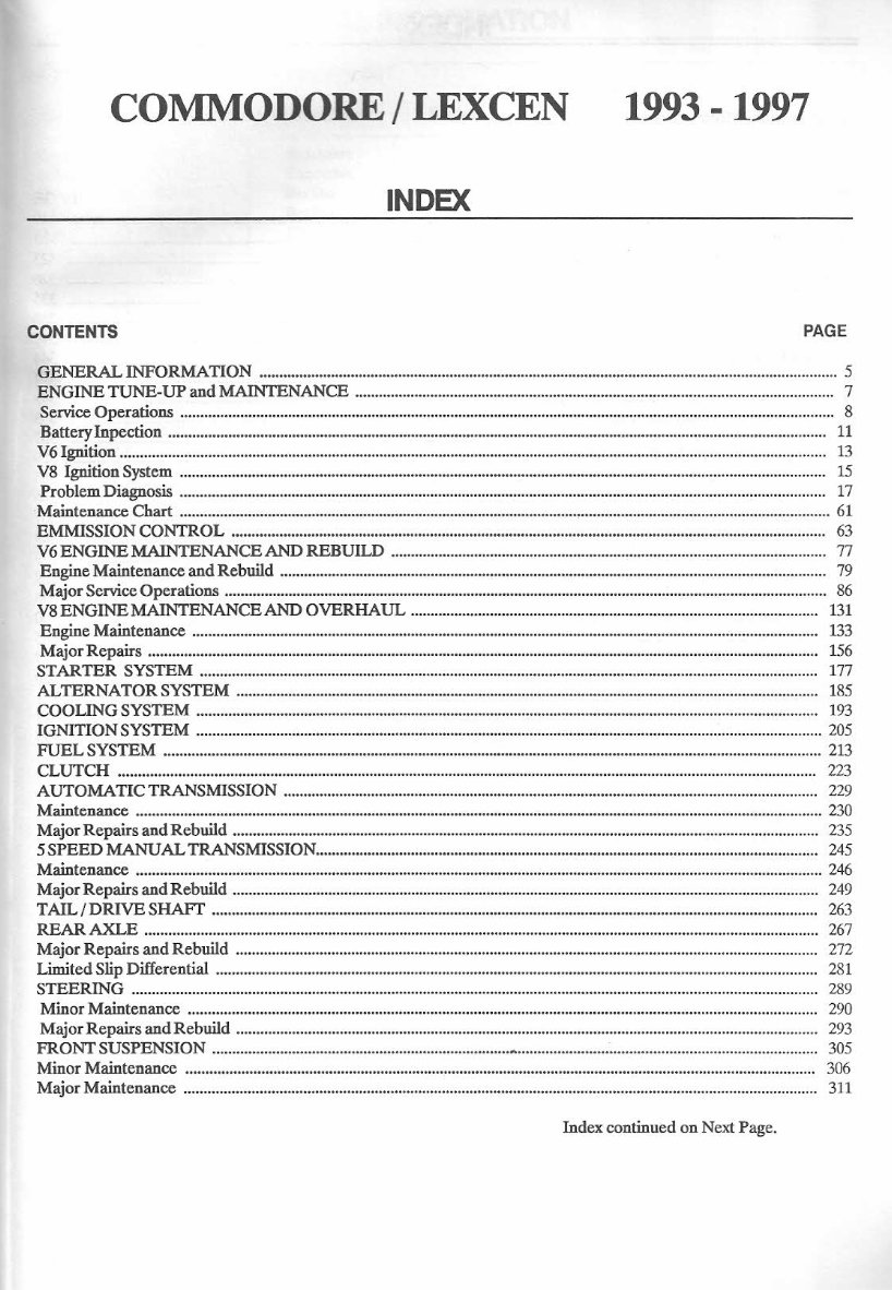1993-1997 Holden Commodore / Lexcen VR & VS Series Service & Repair Manual preview img 1