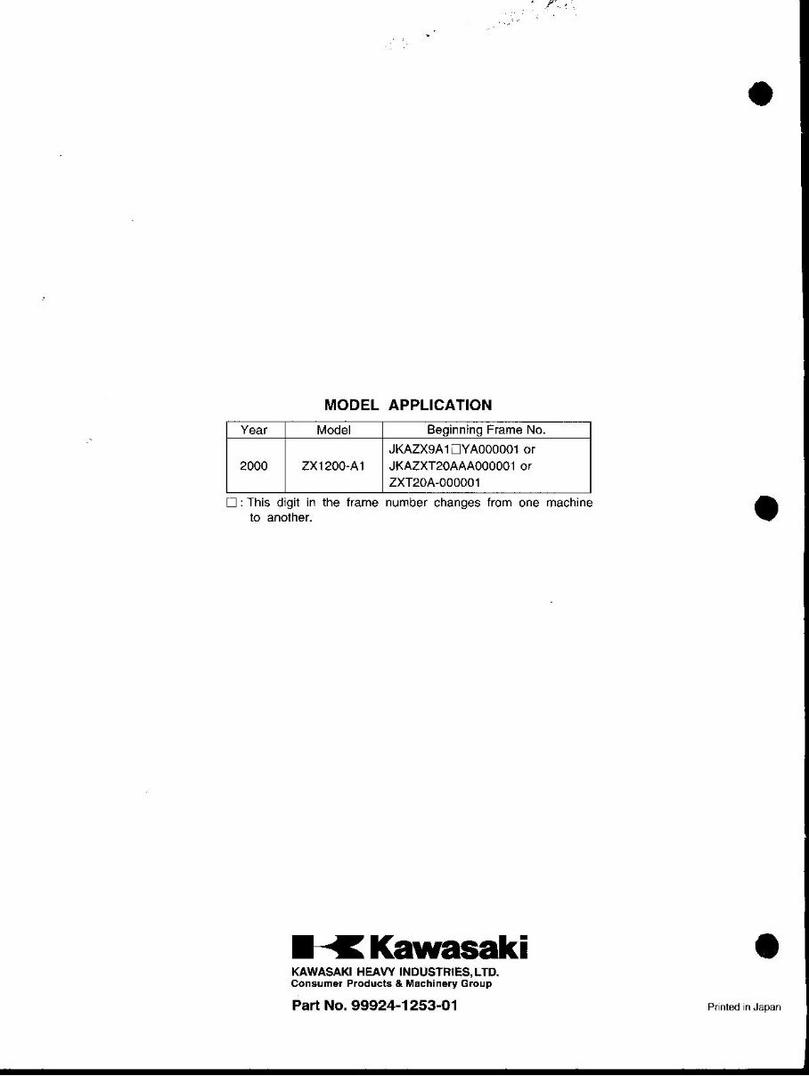 2000-2003 Kawasaki ZX12R Ninja ( ZX1200-A ) Motorcycle Service Repair Manual ( FREE PREVIEW ) preview img 8