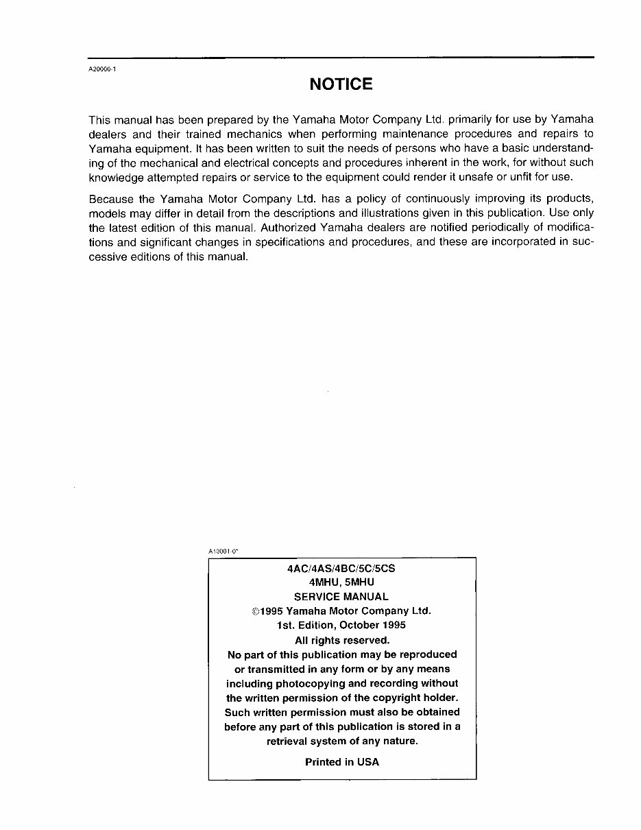 1996-2006 Yamaha 4HP (4MHU) Outboard OEM Service & Repair Manual preview img 2