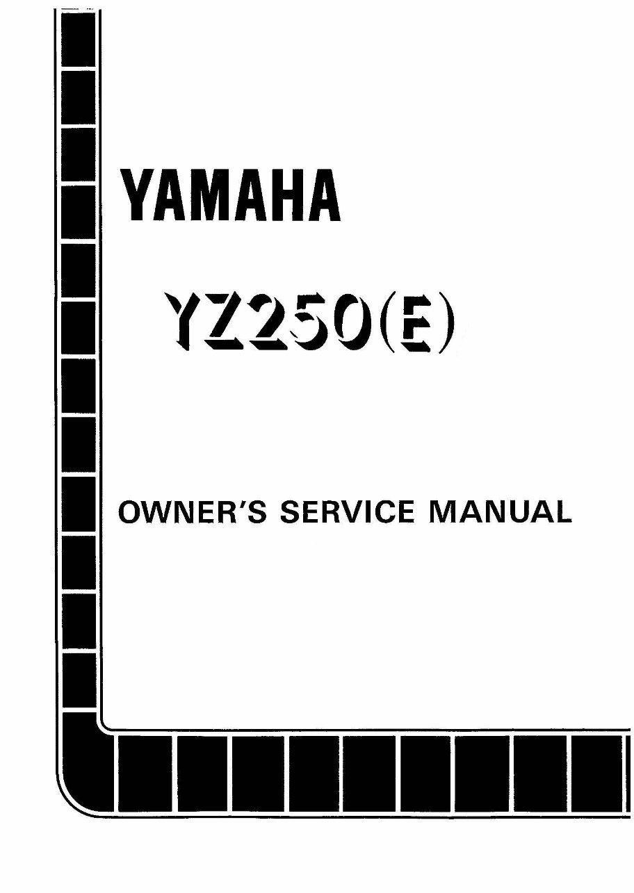 1992 YAMAHA YZ250 2-STROKE DIRT Bike Factory Service & Work Shop Manual preview img 1