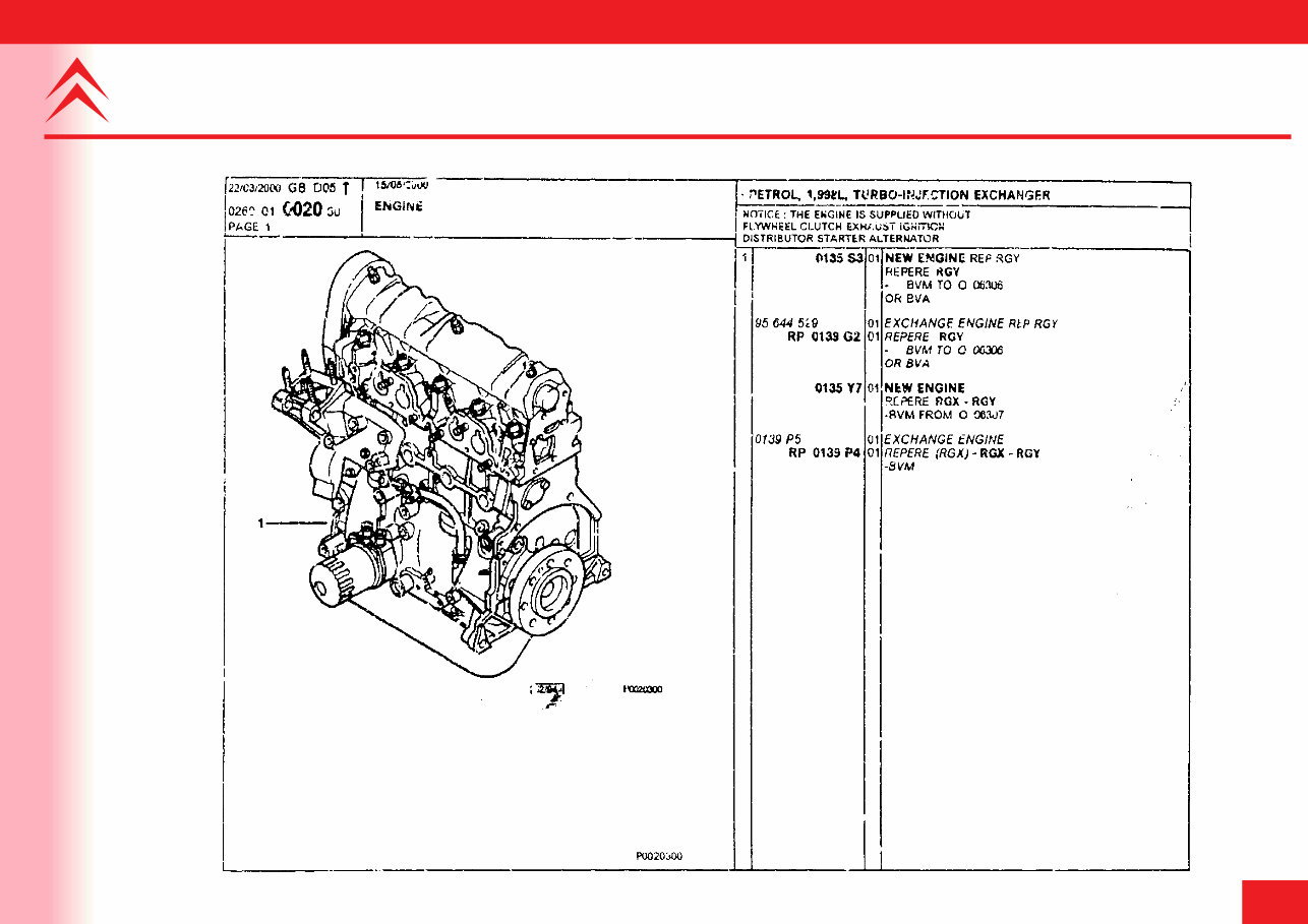 CITROEN XM Series 1 Parts Manual Catalog 1994 ONWAR preview img 10