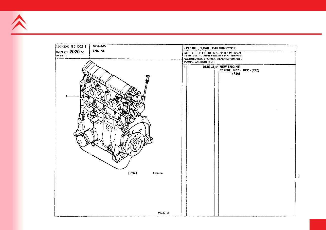 CITROEN XM Series 1 Parts Manual Catalog 1994 ONWAR preview img 7