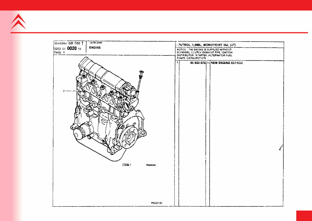 CITROEN XM Series 1 Parts Manual Catalog 1994 ONWAR preview img 8