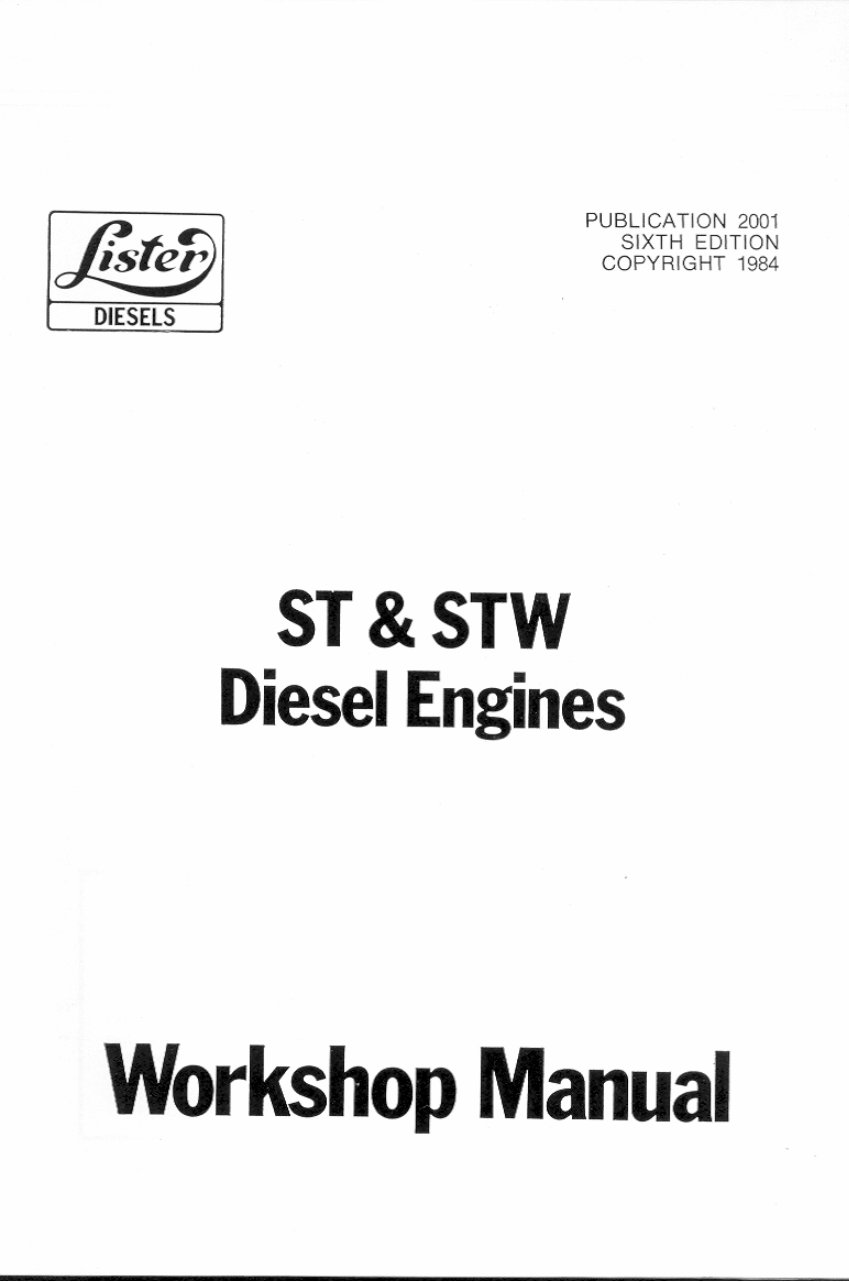 Lister ST1 ST2 STW2 STW3 STW2M STW3M Engines Complete Workshop Service Repair Manual preview img 5