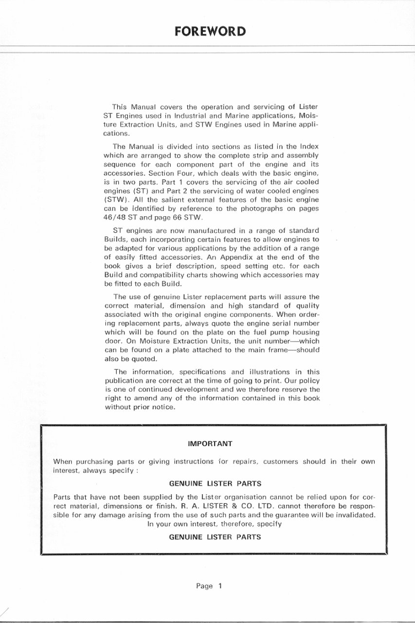 Lister ST1 ST2 STW2 STW3 STW2M STW3M Engines Complete Workshop Service Repair Manual preview img 7