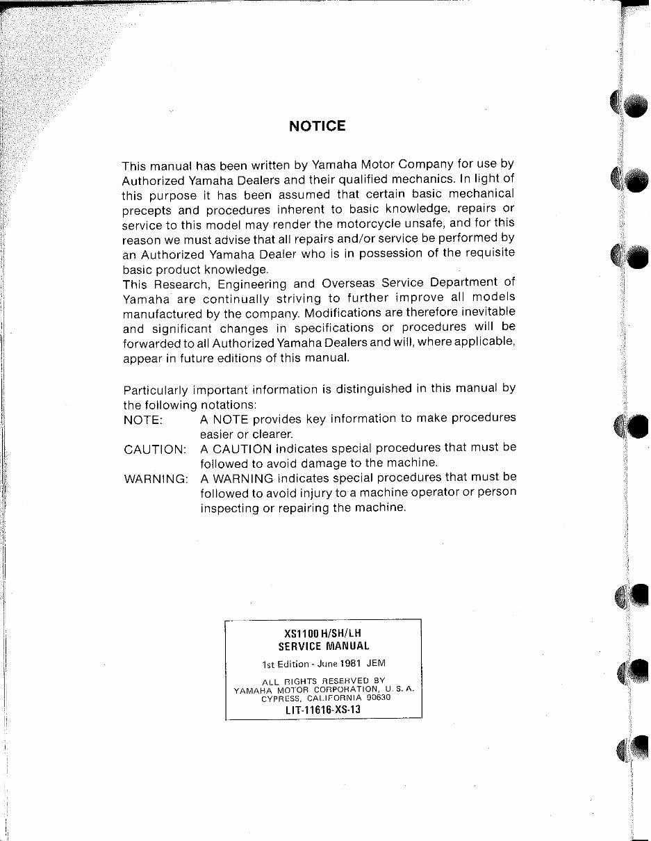 1978-1981 Yamaha XS1100 Service & Repair Manual preview img 6