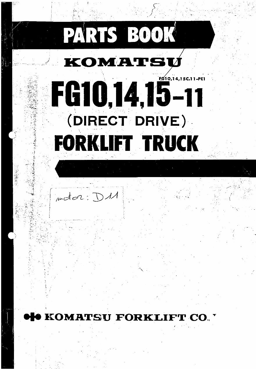 KOMATSU FG10 FG14 FG15-11 Forklift Parts Part IPL Manual preview img 1