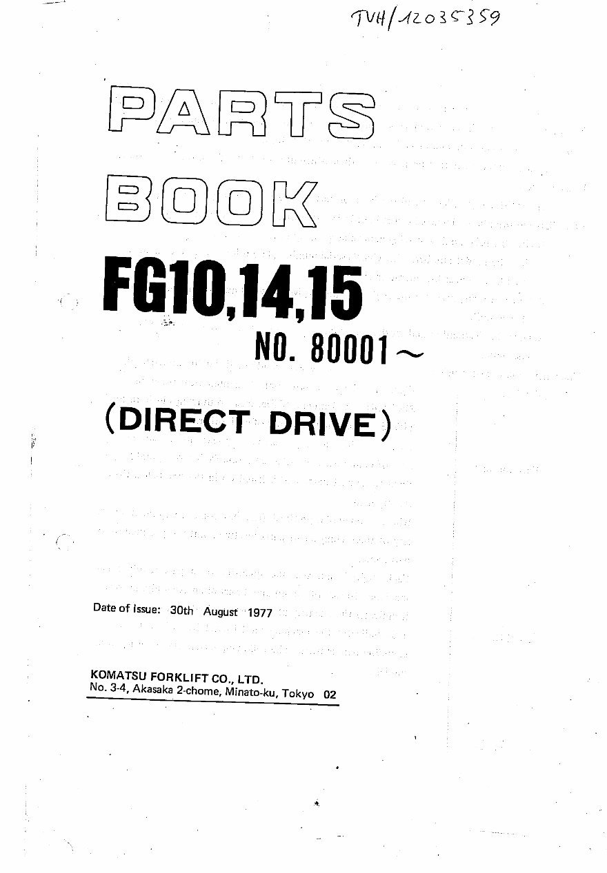 KOMATSU FG10 FG14 FG15-11 Forklift Parts Part IPL Manual preview img 2