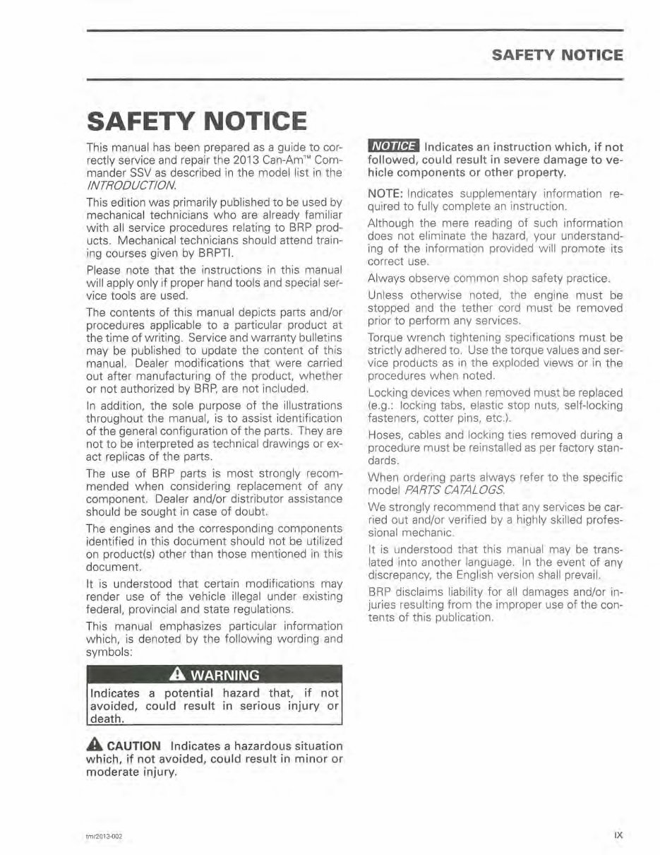 2013 Can Am Commander 800R 1000 UTV Repair Manual preview img 9