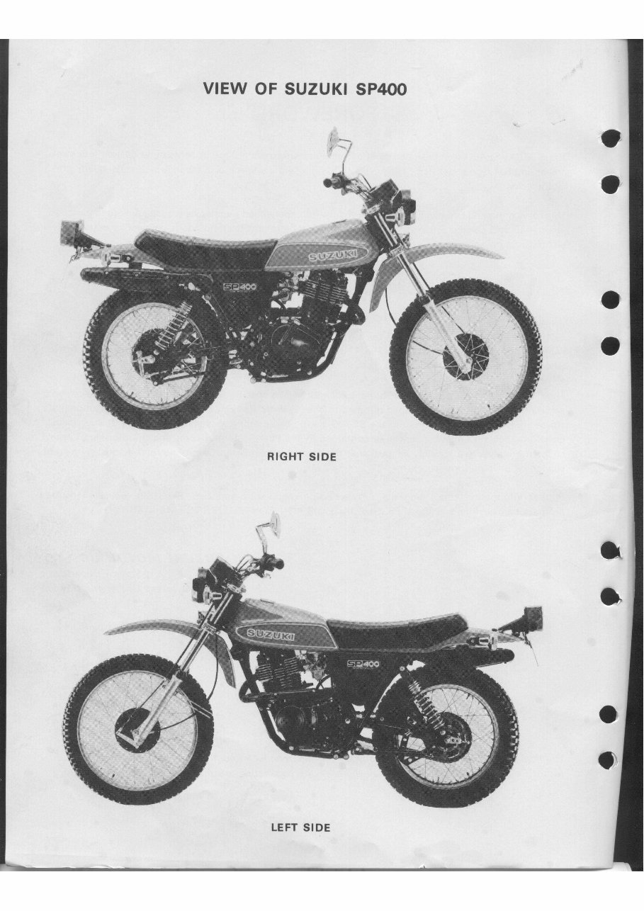 SUZUKI SP400 Motorcycle FACTORY Service / Repair / Shop Manual - SP 400 - INSTANT !! preview img 1