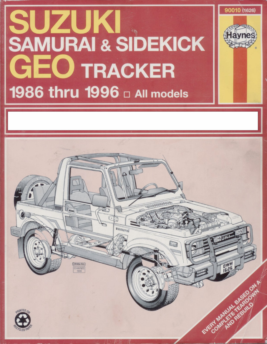 1989-1997 GEO Tracker Service & Repair Manual preview img 1