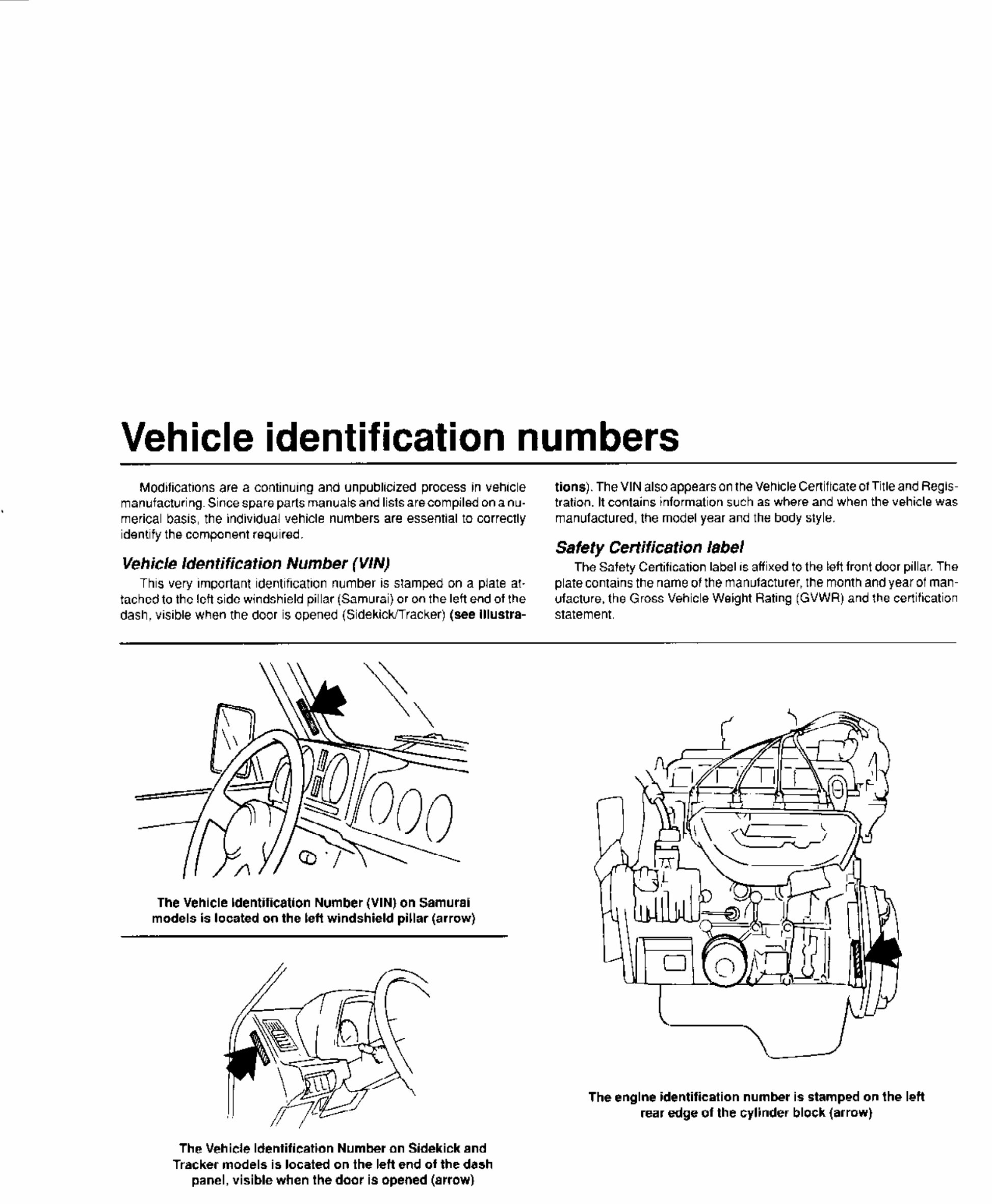 1989-1997 GEO Tracker Service & Repair Manual preview img 5