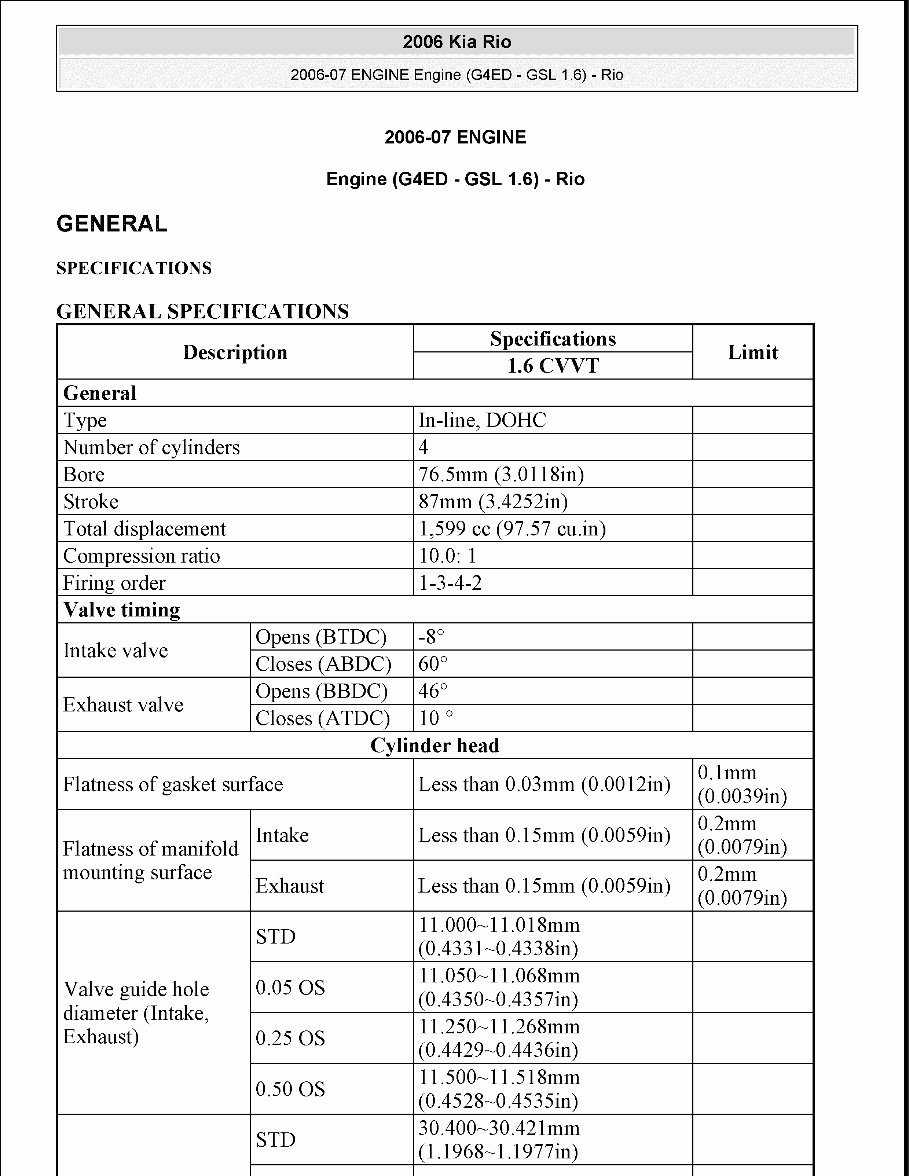 2006-2008 Kia Rio Service & Repair Manual preview img 1