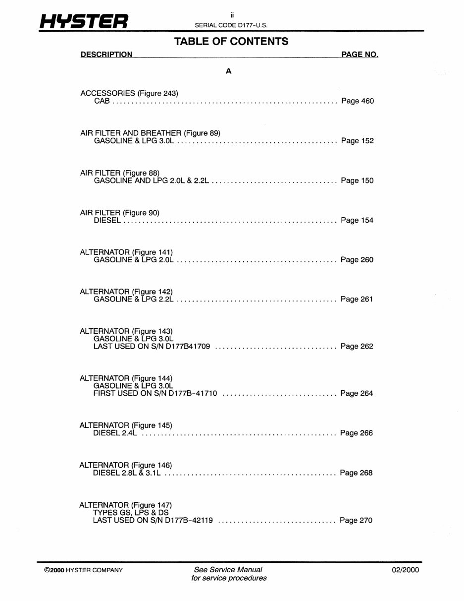Hyster D177 (H45XM, H50XM, H55XM, H60XM, H65XM) Forklift Parts Manual preview img 3