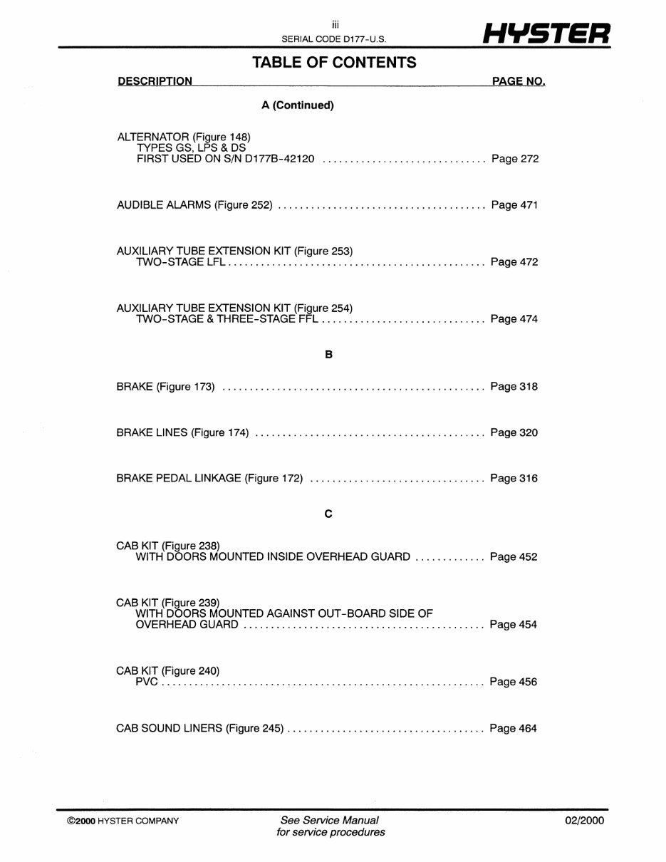 Hyster D177 (H45XM, H50XM, H55XM, H60XM, H65XM) Forklift Parts Manual preview img 4