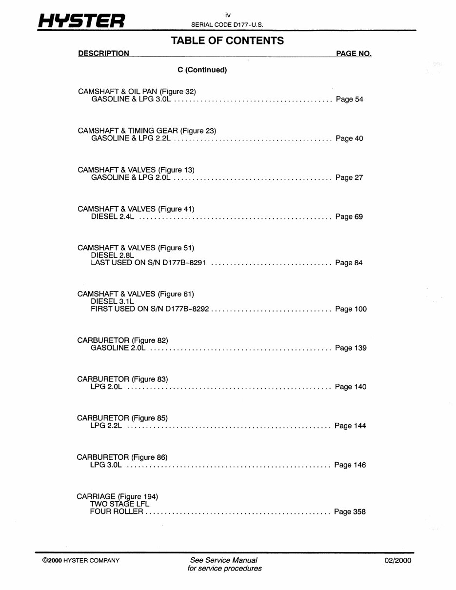 Hyster D177 (H45XM, H50XM, H55XM, H60XM, H65XM) Forklift Parts Manual preview img 5