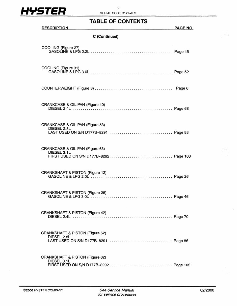 Hyster D177 (H45XM, H50XM, H55XM, H60XM, H65XM) Forklift Parts Manual preview img 7