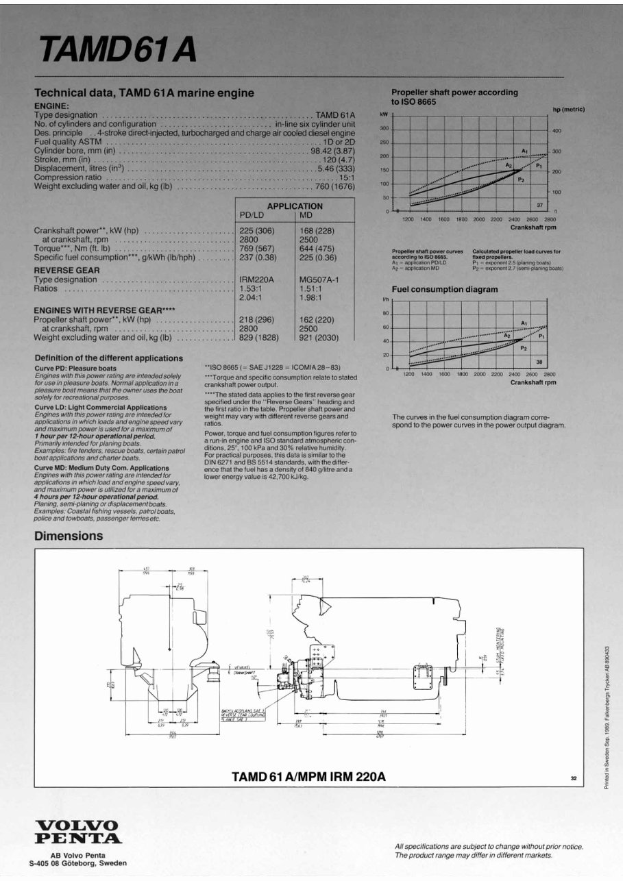 Volvo Penta TAMD61A - TAMD72J marine diesel engine service manual preview img 2