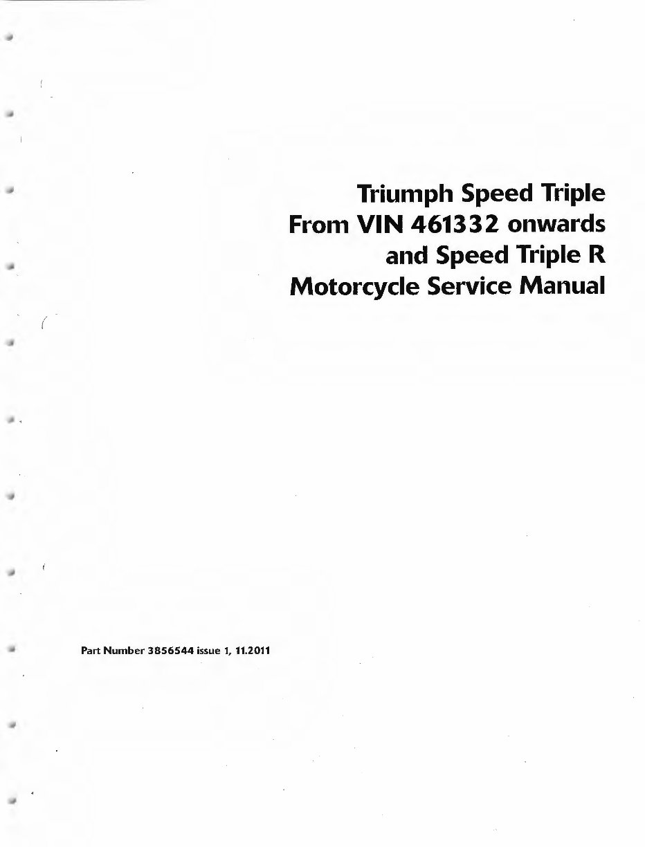 2011-2016 Triumph Motorcycle Speed Triple / R Service & Repair Manual preview img 2