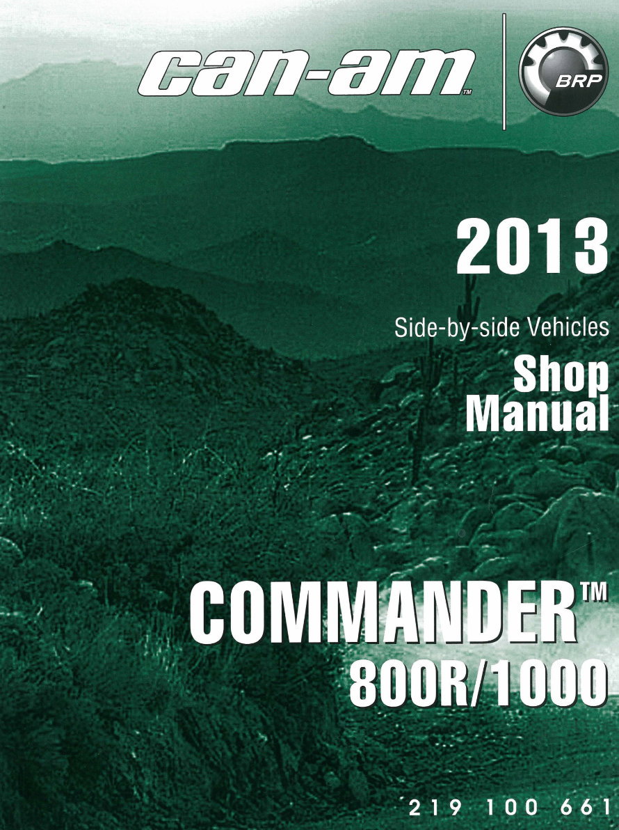 2013 Can-Am Commander 800R/1000 UTV Service & Repair Manual preview img 1