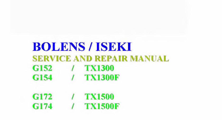 Bolens G152/G154/G172/G174 Diesel Tractors OEM Service & Repair Manual preview img 1