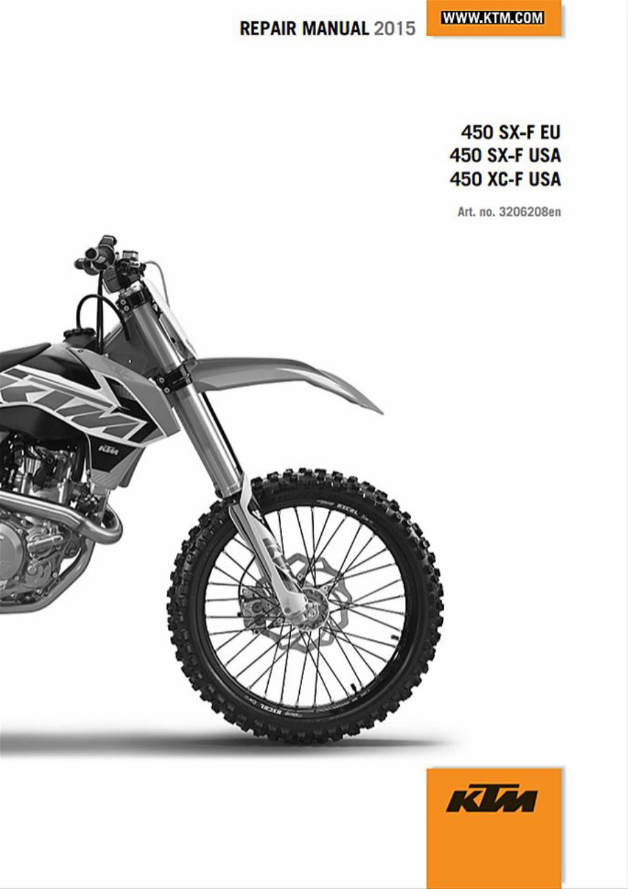 2015 KTM 450 SX-F Factory Edition Service Repair Manual