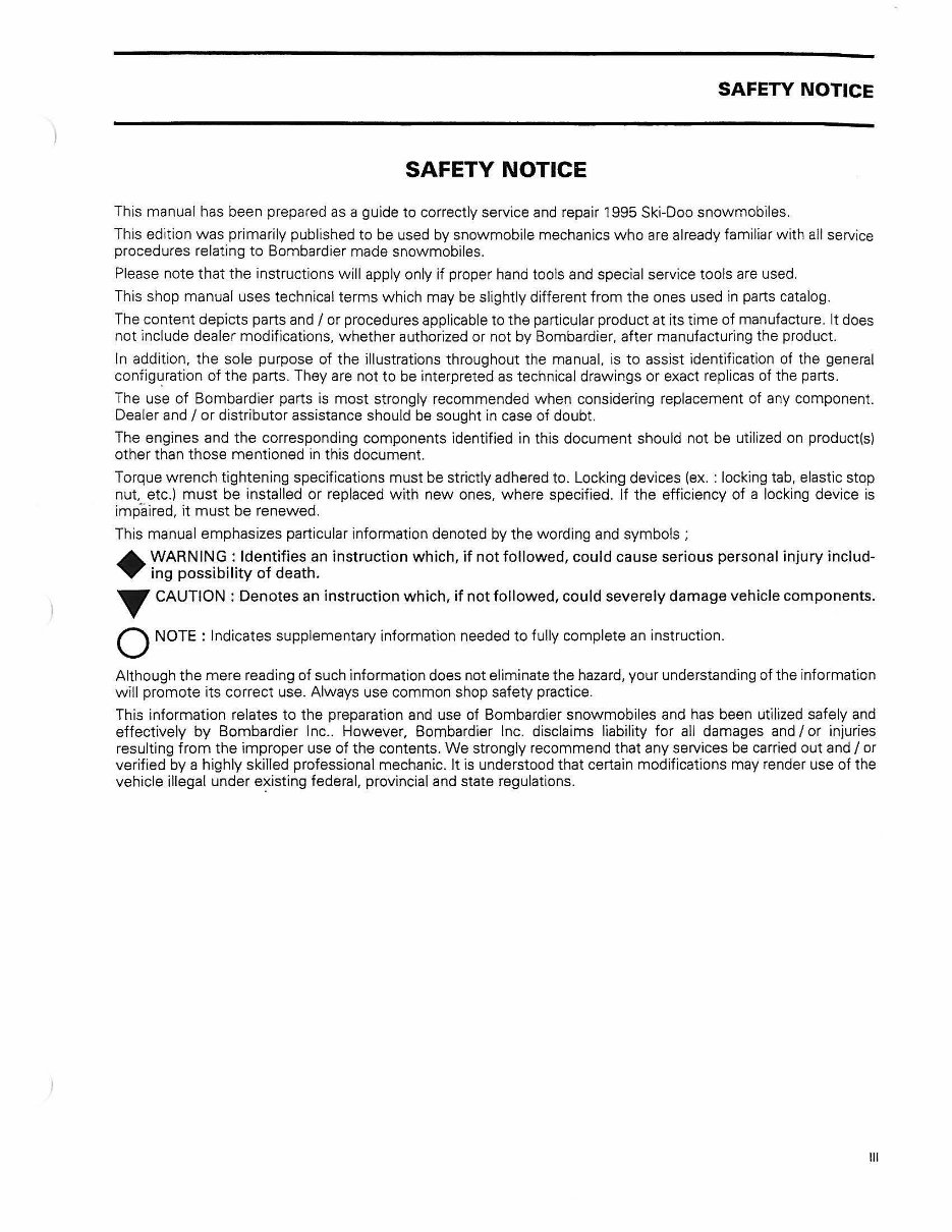 1995 Ski-Doo Formula SS Factory Service & Work Shop Manual preview img 6