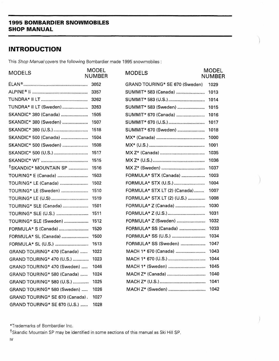 1995 Ski-Doo Formula SS Factory Service & Work Shop Manual preview img 7