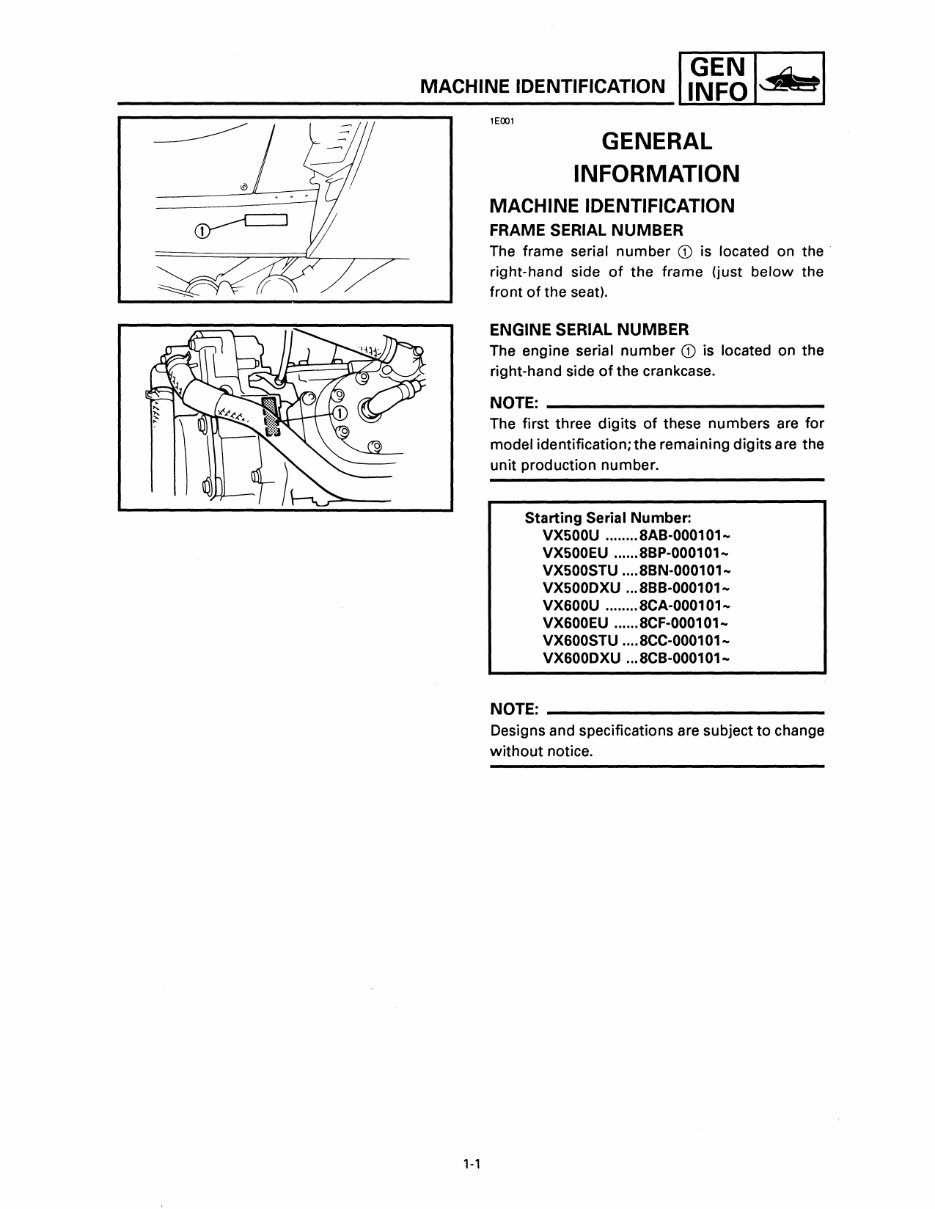 1998 YAMAHA VENTURE VT500 Factory Service & Work Shop Manual preview img 4