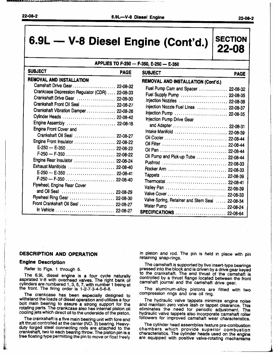 1985 Ford 6.9L Diesel Engine Service & Repair Manual preview img 2