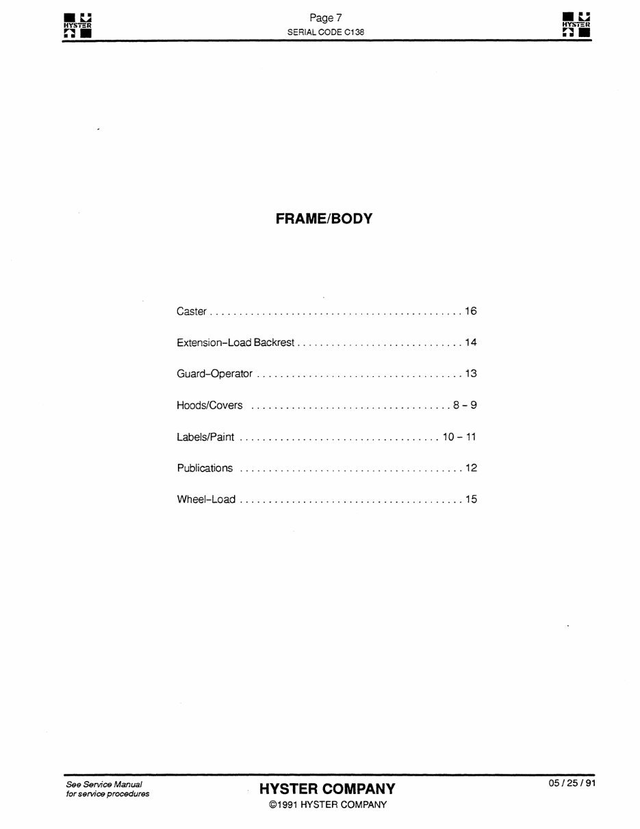 Hyster Electric Forklift C138 (N40EA, N45EA, N50EA, N40ER, N45ER) Parts Manual preview img 8