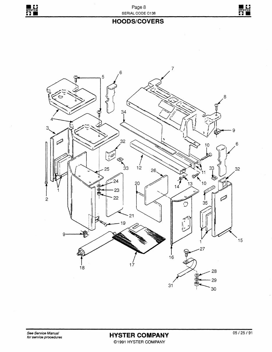 Hyster Electric Forklift C138 (N40EA, N45EA, N50EA, N40ER, N45ER) Parts Manual preview img 9