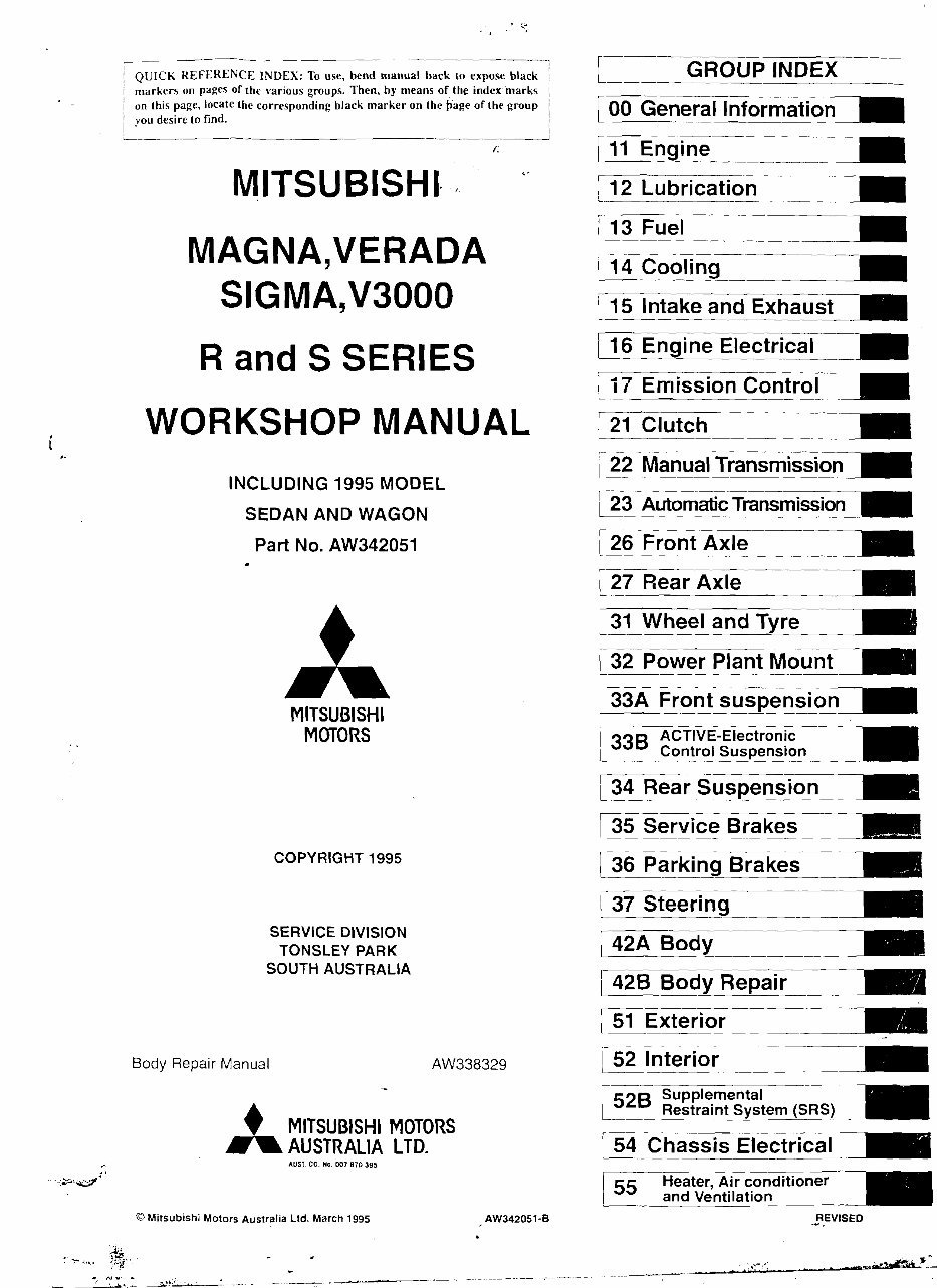1991-1996 Mitsubishi Magna Verada TR TS KR KS Service & Repair Manual preview img 3