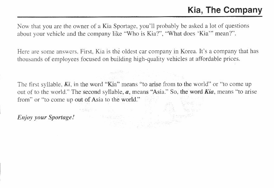 1997 Kia Sportage Service & Repair Manual preview img 2