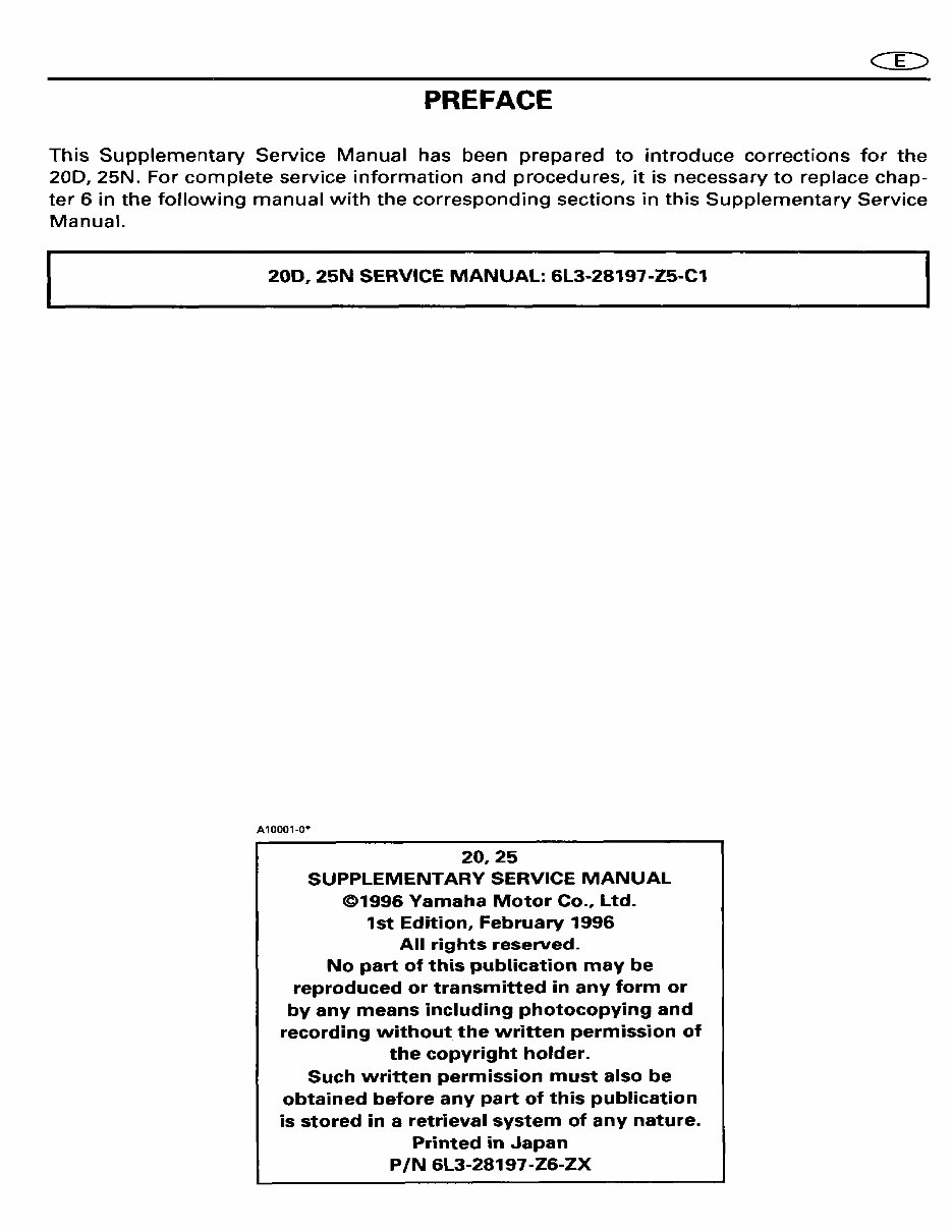 1996-2006 Yamaha Outboard 25HP Service & Repair Manual preview img 2
