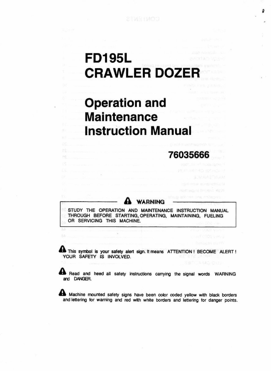 Fiatallis FD195 FD195L Crawler Dozer Complete Workshop Service Repair Manual preview img 1