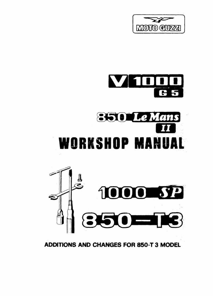 MOTO GUZZI V1000 G5 850 LE MANS SP Workshop Manual preview img 1
