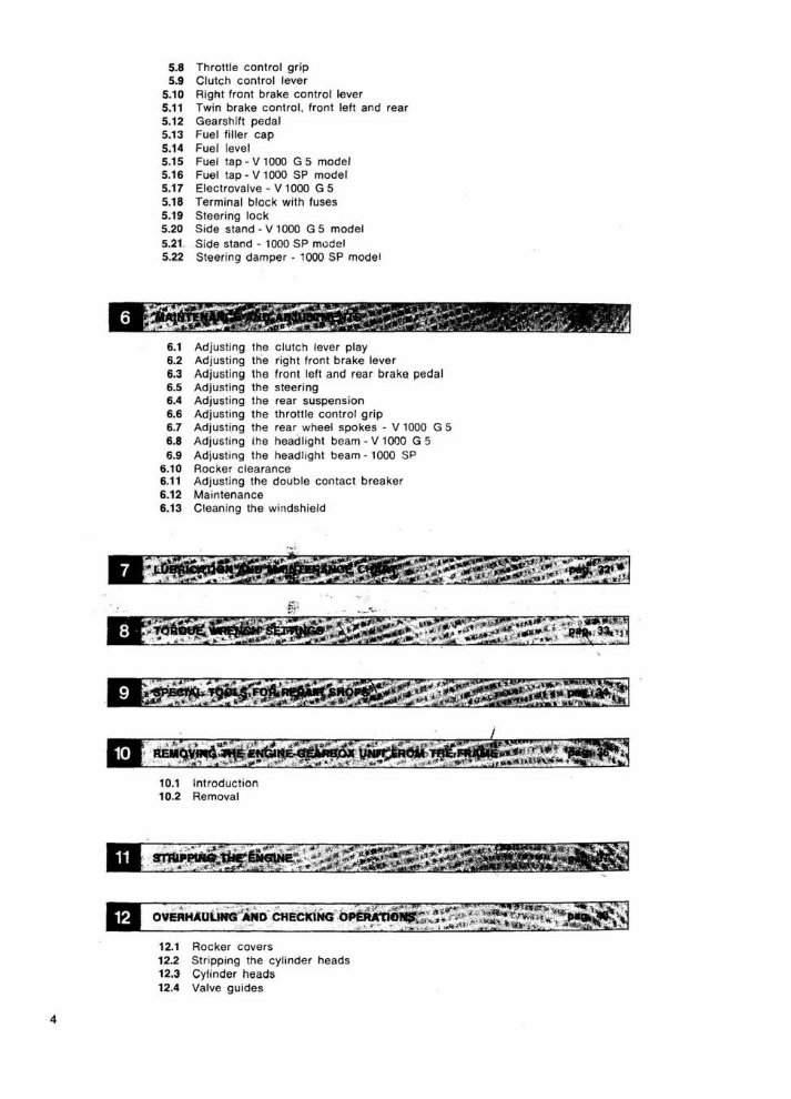 MOTO GUZZI V1000 G5 850 LE MANS SP Workshop Manual preview img 4
