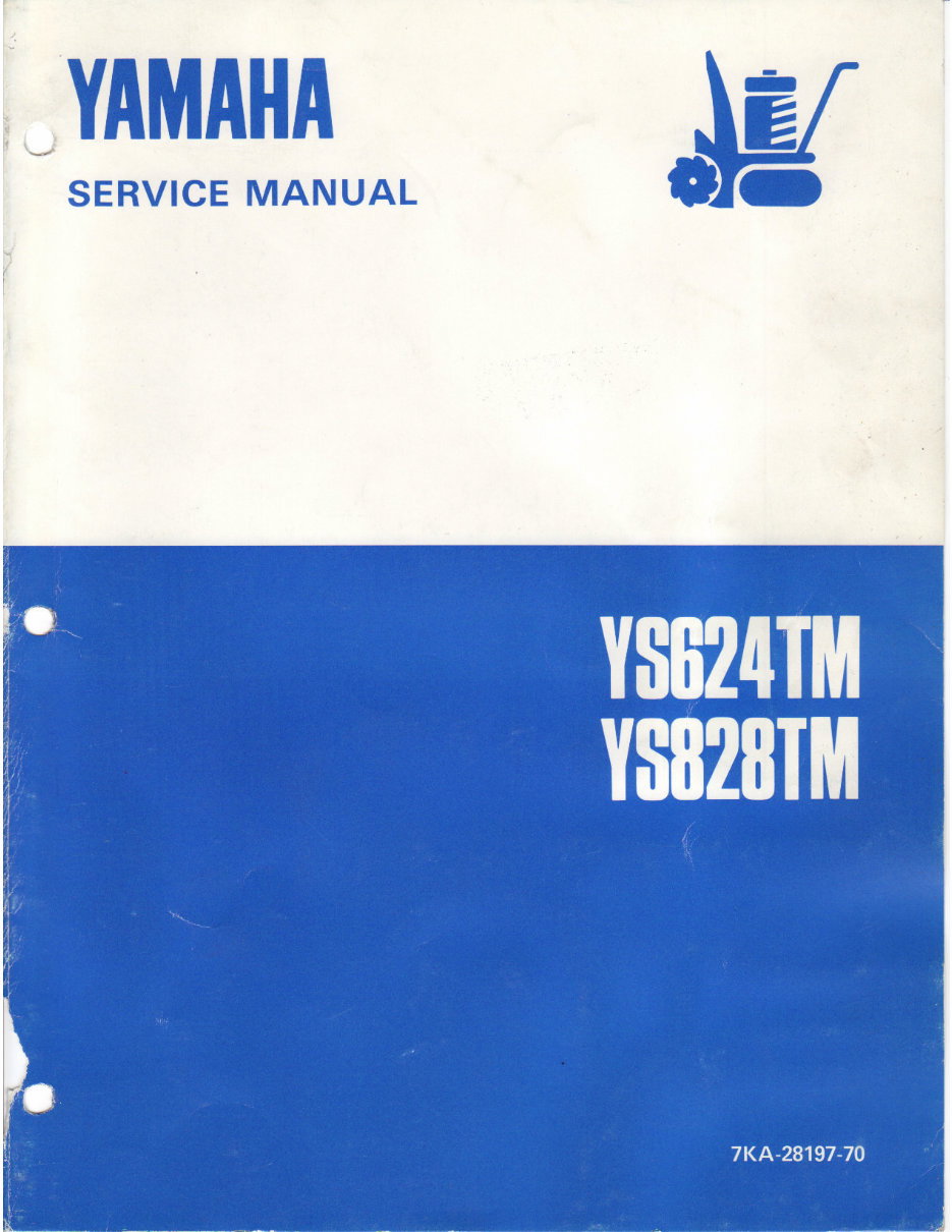 1987-1995 Yamaha YS828TM, YS624TM Snow Blower Service & Repair Manual preview img 1