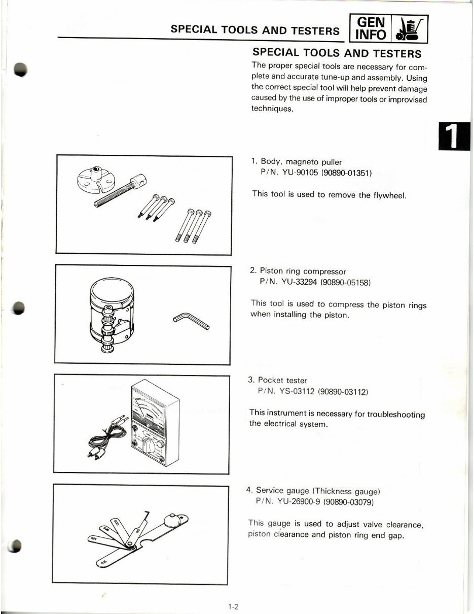 1987-1995 Yamaha YS828TM, YS624TM Snow Blower Service & Repair Manual preview img 7