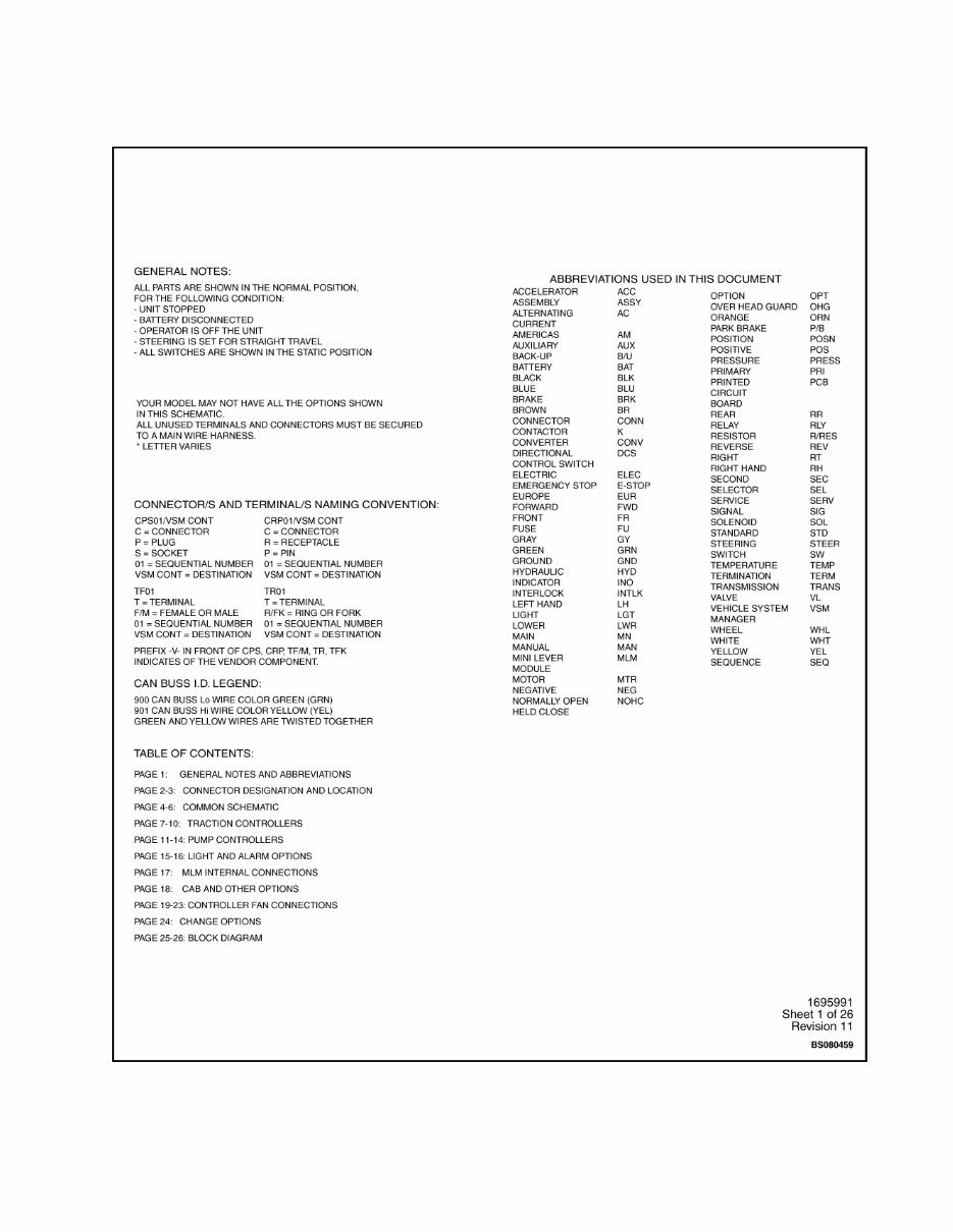 Yale Electric ForkLift Truck: ERC030AF, ERC040AF, ERP030AF, ERP040AF Workshop Service Manual preview img 5